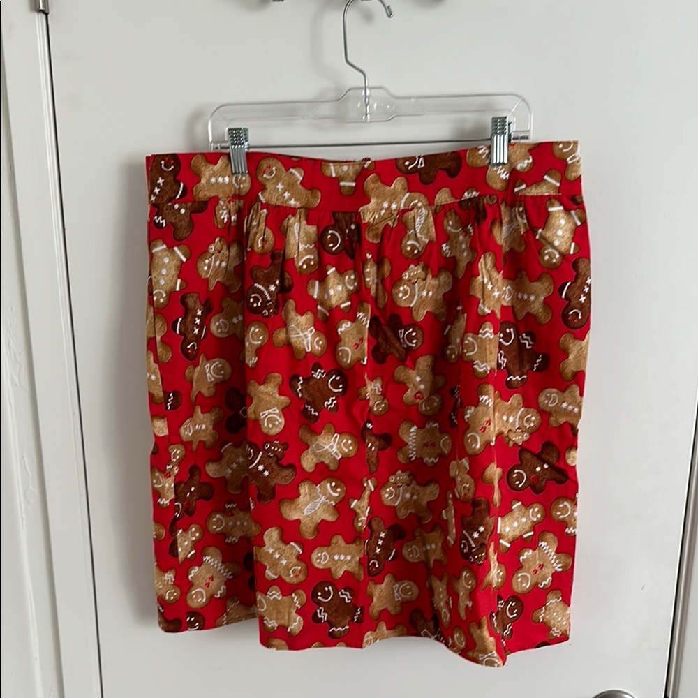 Gingerbread Print A-Line Skirt